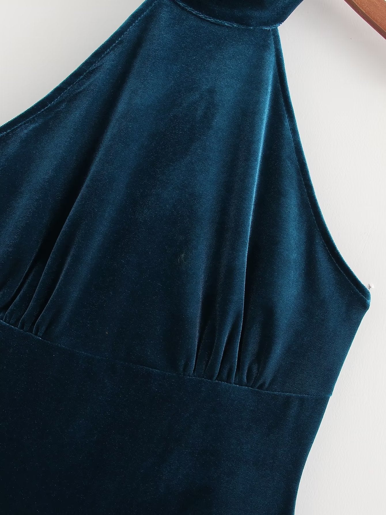 Women Clothing Velvet Lace Sexy Dress High Slit High Waist Slim Strap Dress