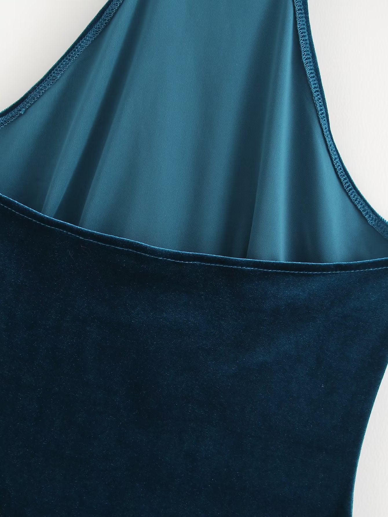Women Clothing Velvet Lace Sexy Dress High Slit High Waist Slim Strap Dress