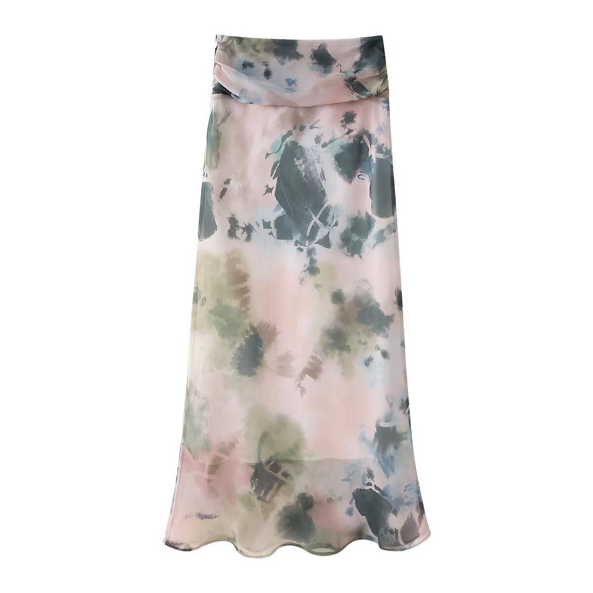 Twinie Halter Collar Printed Vest Skirt Set