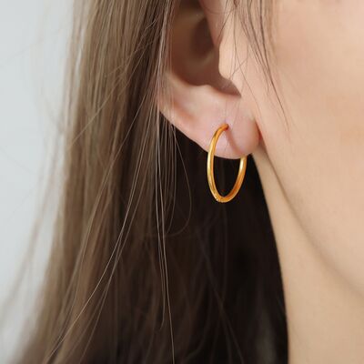 18K Gold - Plated Huggie Earrings - NUTRAL ATTIRE