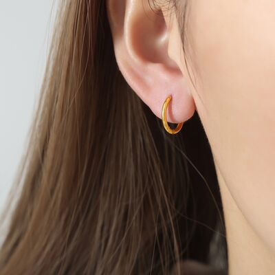 18K Gold - Plated Huggie Earrings - NUTRAL ATTIRE