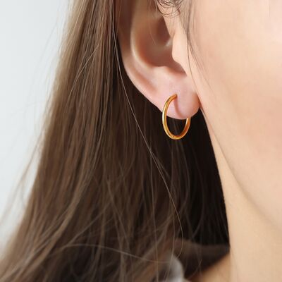 18K Gold - Plated Huggie Earrings - NUTRAL ATTIRE
