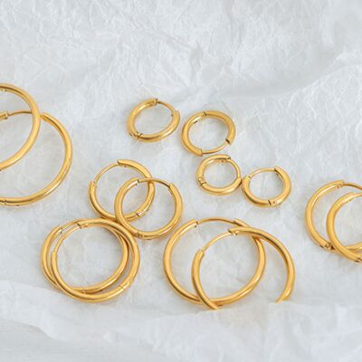 18K Gold - Plated Huggie Earrings - NUTRAL ATTIRE
