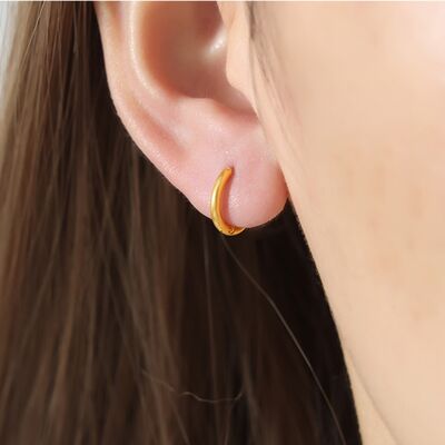 18K Gold - Plated Huggie Earrings - NUTRAL ATTIRE