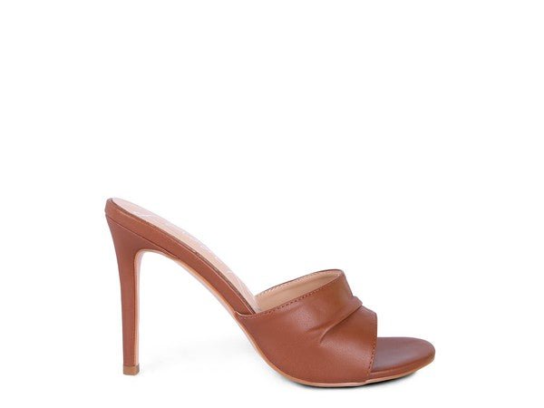 3RD DIVORCE Pleated Strap High Heeled Sandal - NUTRAL ATTIRE