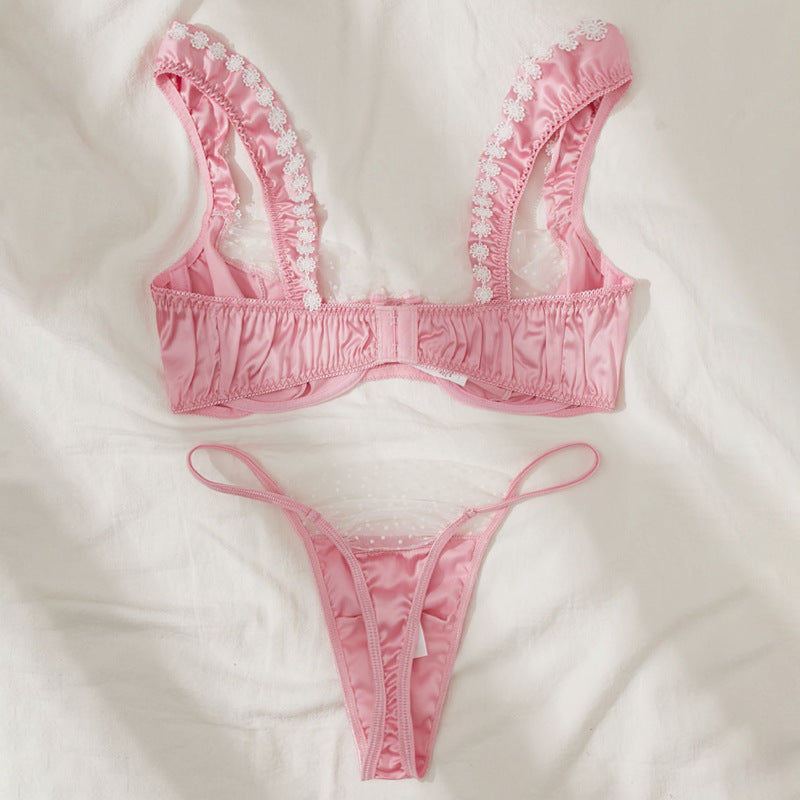 Sexy Lingerie Sexy Lace Floral High Quality Three Point Sexy Lingerie Set