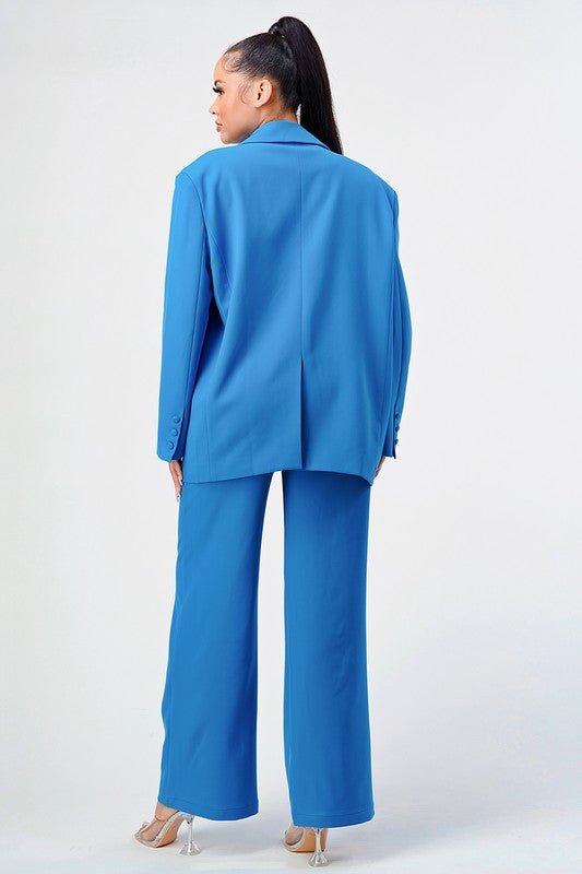 ATHINA CASUAL LOOSE FIT BLAZER AND PANTS - NUTRAL ATTIRE