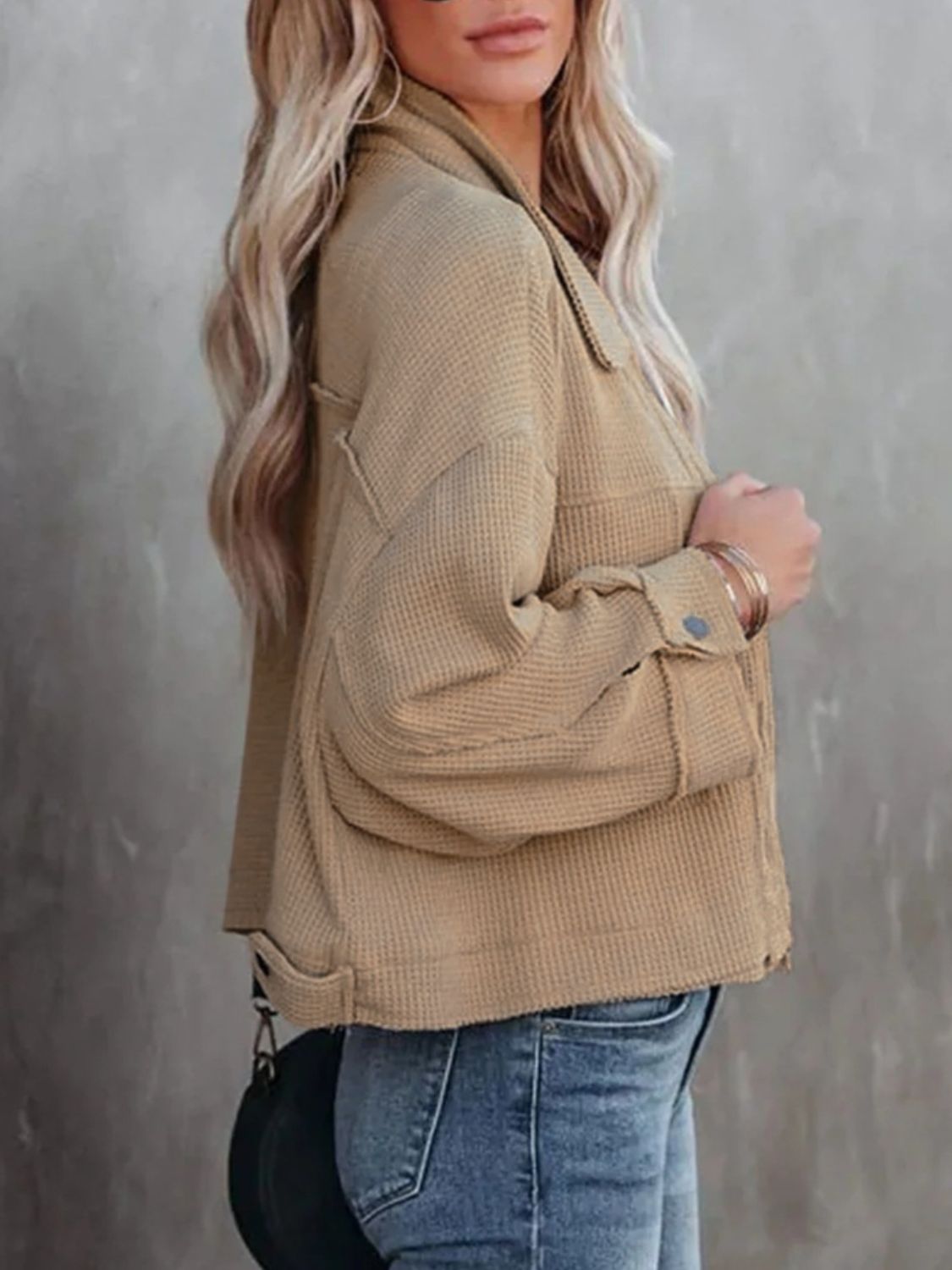 Button Up Long Sleeve Jacket - NUTRAL ATTIRE
