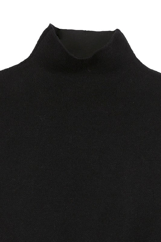 Cross back Mock neck lace - up open back top black - NUTRAL ATTIRE