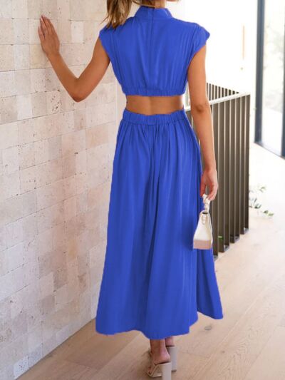 Cutout Mock Neck Sleeveless Dress - NUTRAL ATTIRE