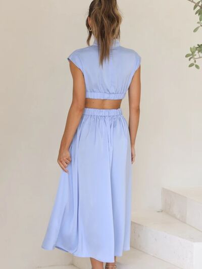 Cutout Mock Neck Sleeveless Dress - NUTRAL ATTIRE