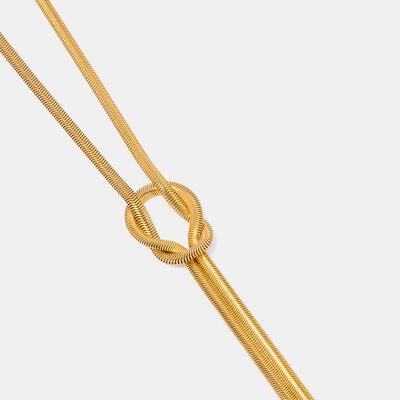 Double Layered Knot Herringbone Choker Necklace - NUTRAL ATTIRE