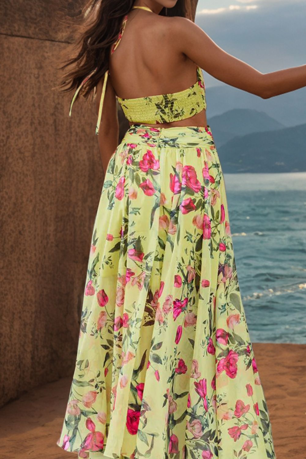 Floral Backless Printed Maxi Sleeveless Dress - NUTRAL ATTIRE
