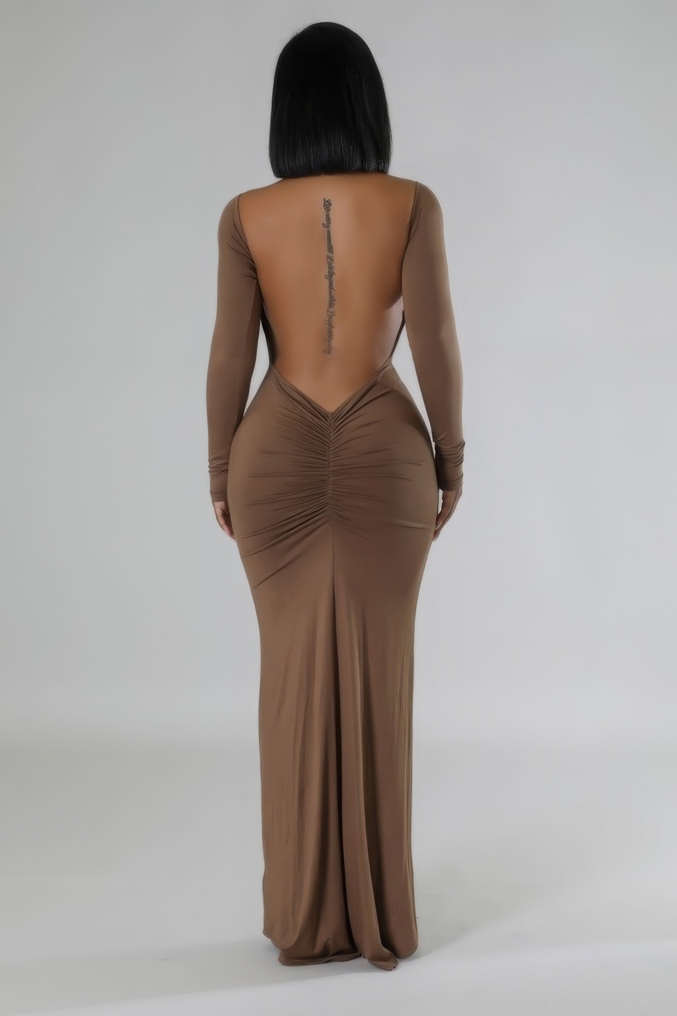 Long Sleeves Stretch Dress - NUTRAL ATTIRE