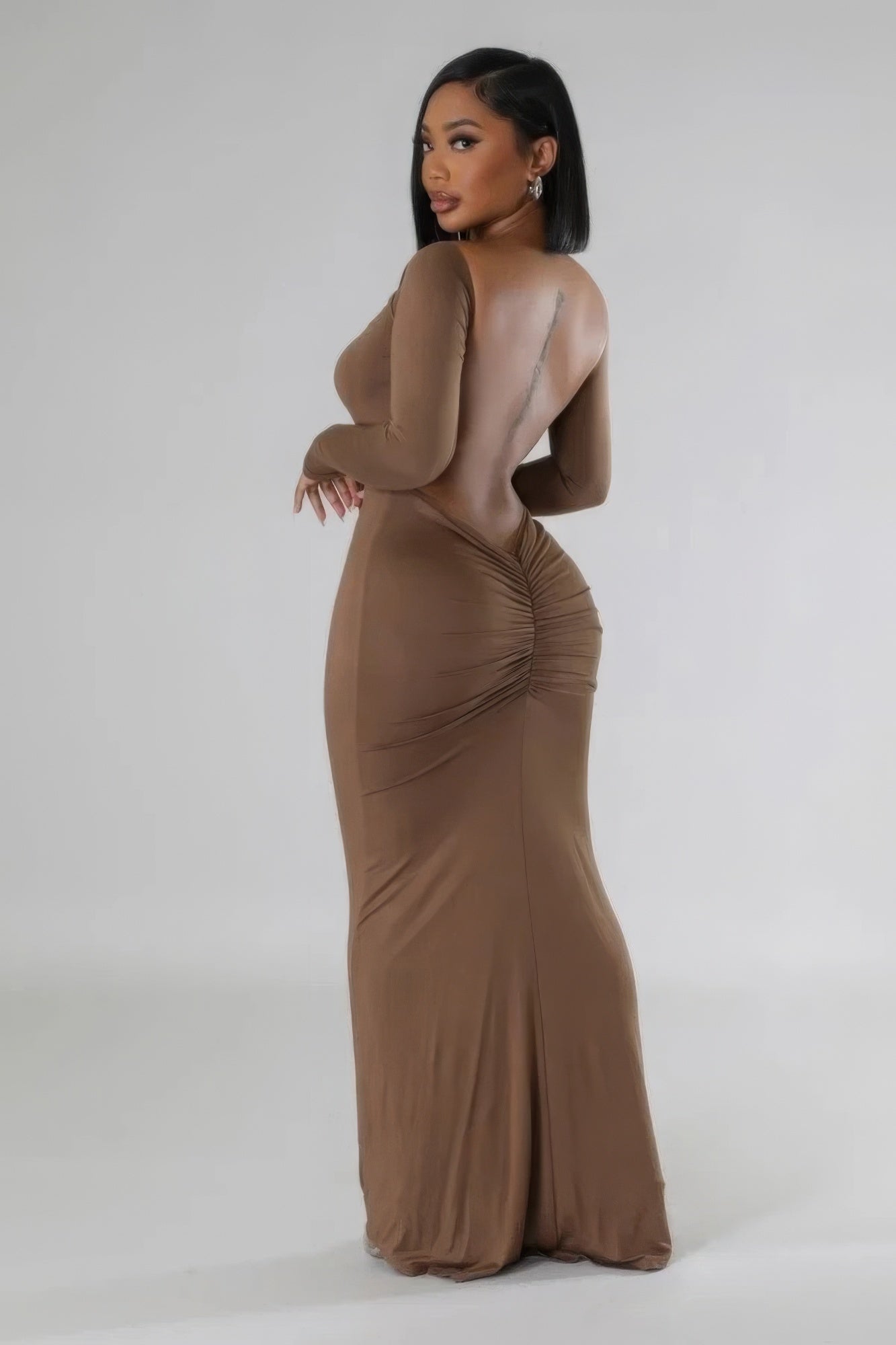 Long Sleeves Stretch Dress - NUTRAL ATTIRE
