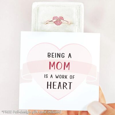 MOM Heart Shape 925 Sterling Silver Engraved Ring - NUTRAL ATTIRE
