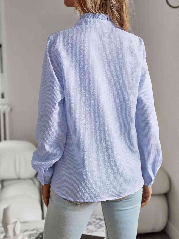 Nat Ruffle Trim Shirt - NUTRAL ATTIRE