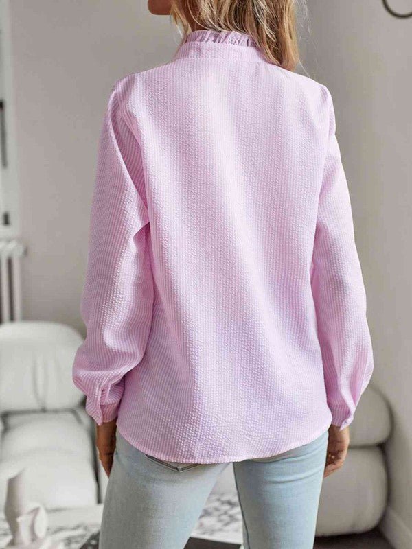 Nat Ruffle Trim Shirt - NUTRAL ATTIRE