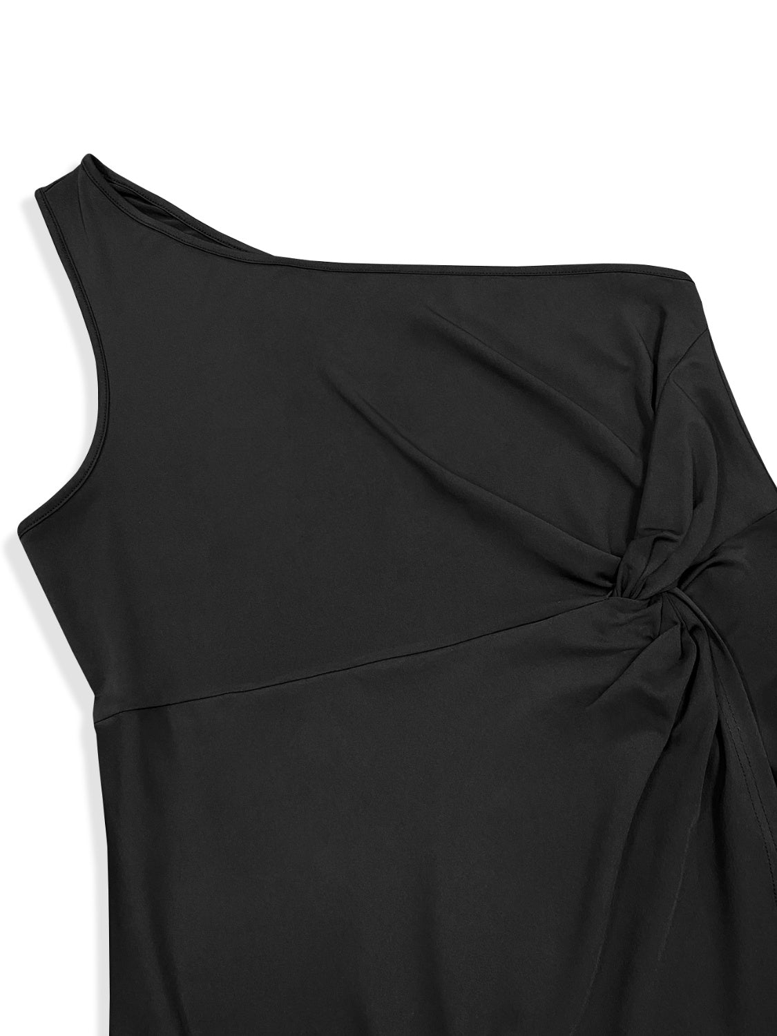 Plus Size Twisted One Shoulder Sleeveless Midi Dress - NUTRAL ATTIRE