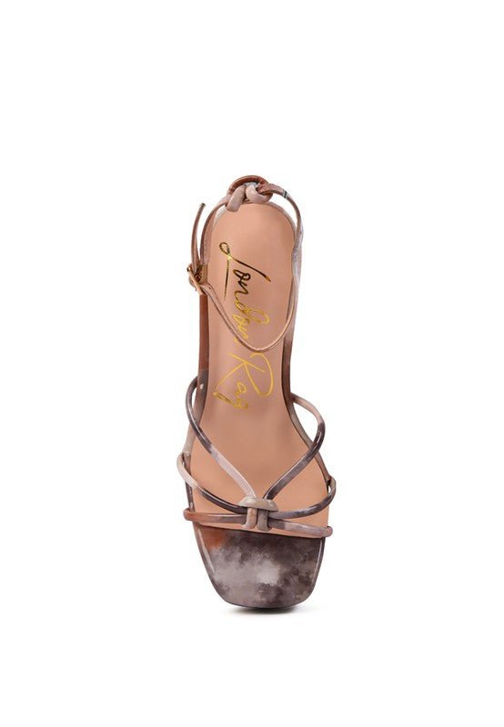 PRISMA TIE - DYE HIGH PLATFORM HEELED SANDALS - NUTRAL ATTIRE