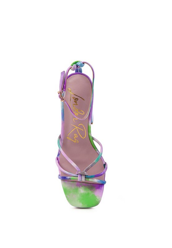 PRISMA TIE - DYE HIGH PLATFORM HEELED SANDALS - NUTRAL ATTIRE