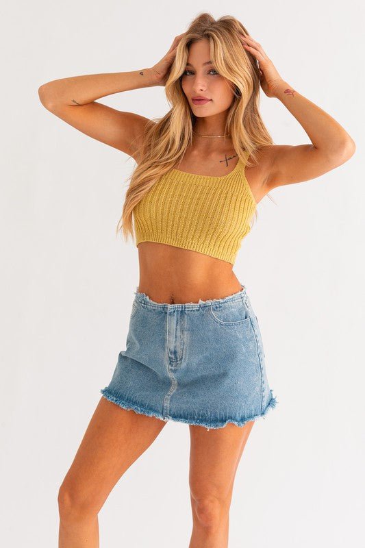 Shoulder Tie Knit Tank - NUTRAL ATTIRE