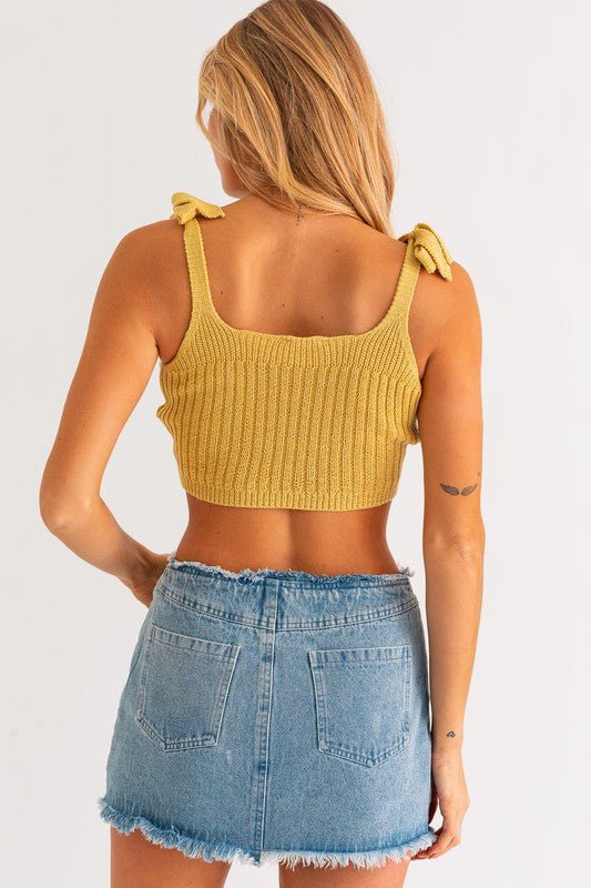 Shoulder Tie Knit Tank - NUTRAL ATTIRE