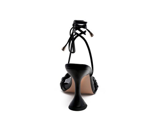 SKORA TIE UP HEELED SANDALS - NUTRAL ATTIRE