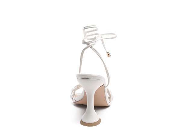 SKORA TIE UP HEELED SANDALS - NUTRAL ATTIRE