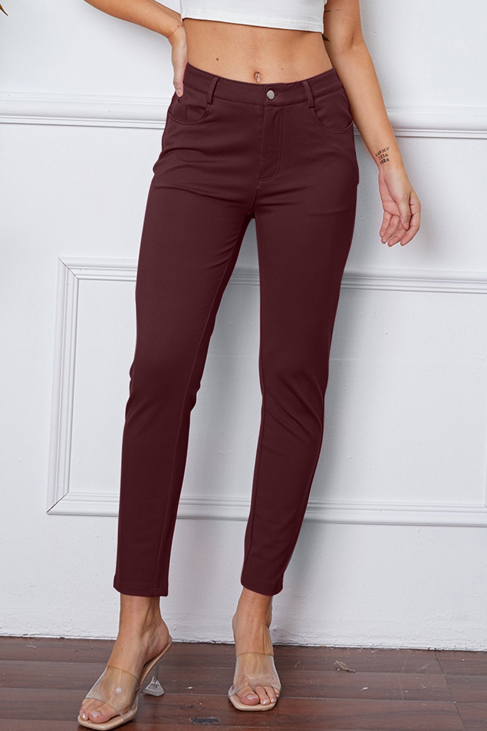 StretchyStitch Pants by Basic Bae - NUTRAL ATTIRE
