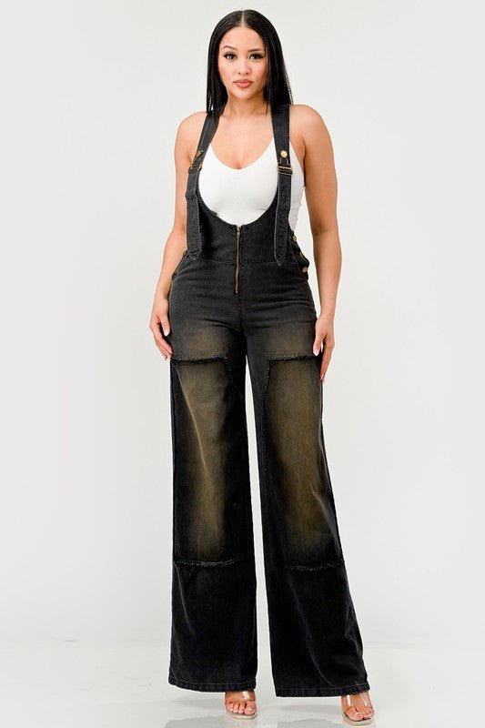 Urban Noir Denim Overalls Black Jumpsuit - NUTRAL ATTIRE
