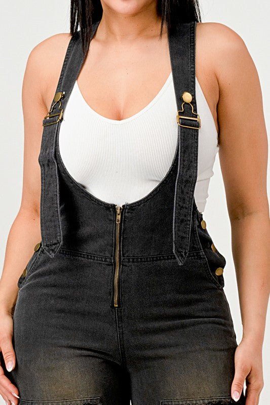 Urban Noir Denim Overalls Black Jumpsuit - NUTRAL ATTIRE