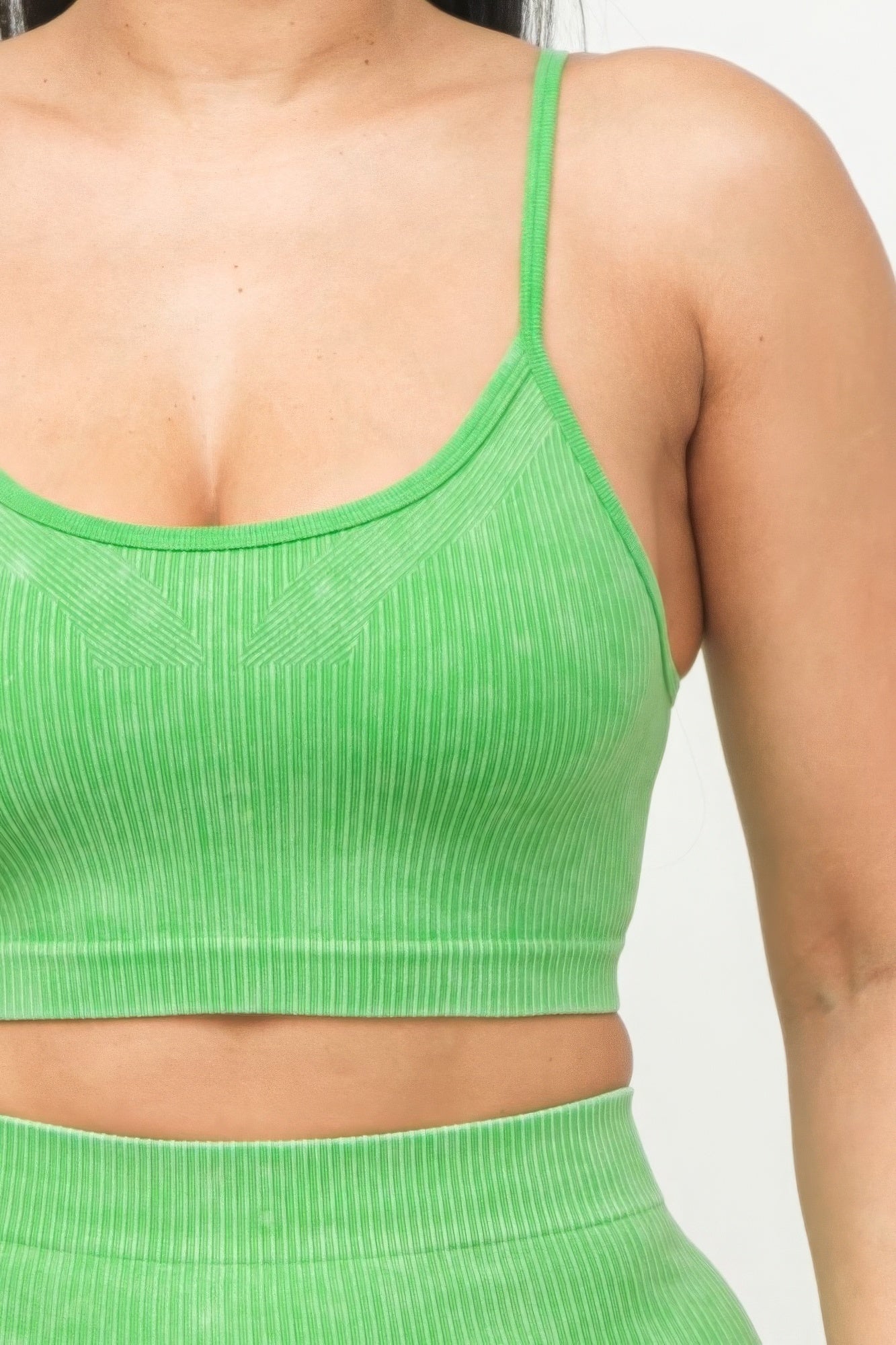 Washed Seamless Basic Tank Top And Shorts Set - NUTRAL ATTIRE