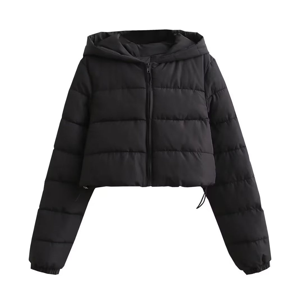Autumn Women Clothing Urban Casual Short Hooded Cotton Coat Jacket Women