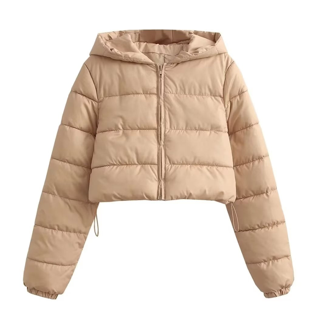 Autumn Women Clothing Urban Casual Short Hooded Cotton Coat Jacket Women