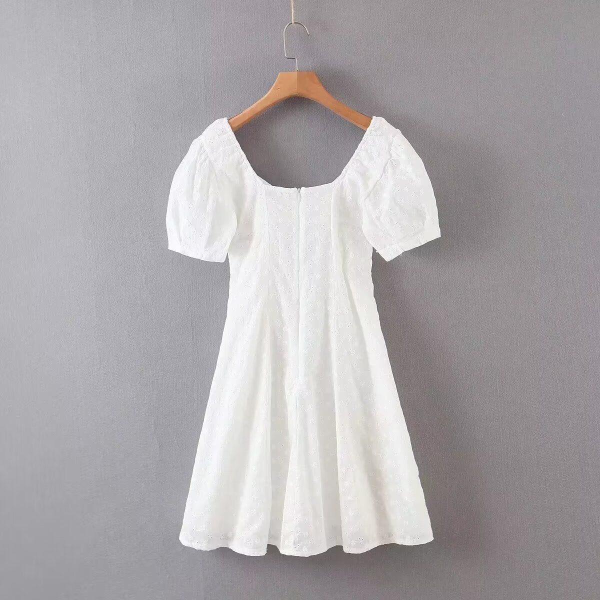 Blogger White Sexy V Neck Lace Lace Up Slim Fit Short Sleeve Dress