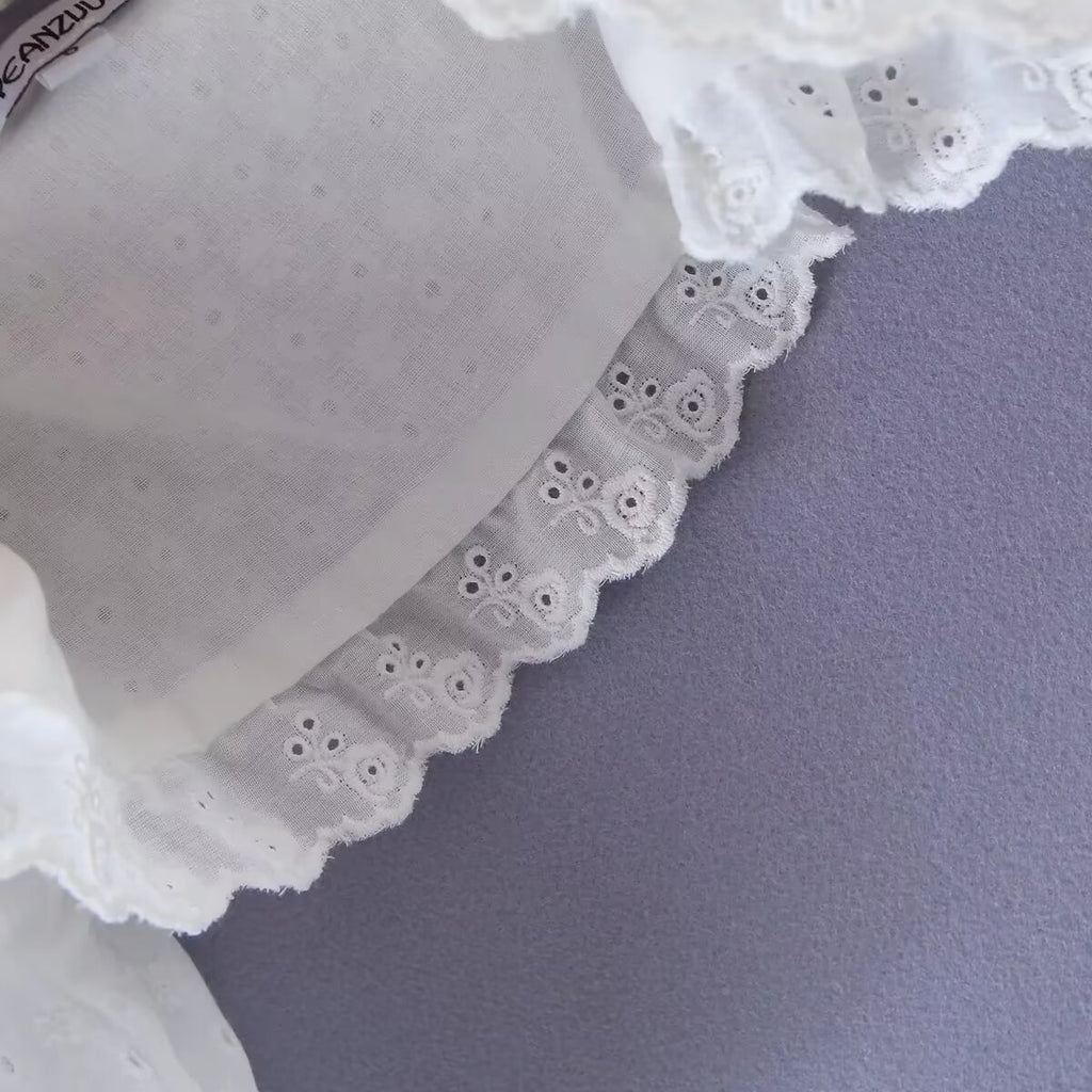 Summer Puff Sleeve Sexy Lace Up Slim Fit Short Top Small Shirt