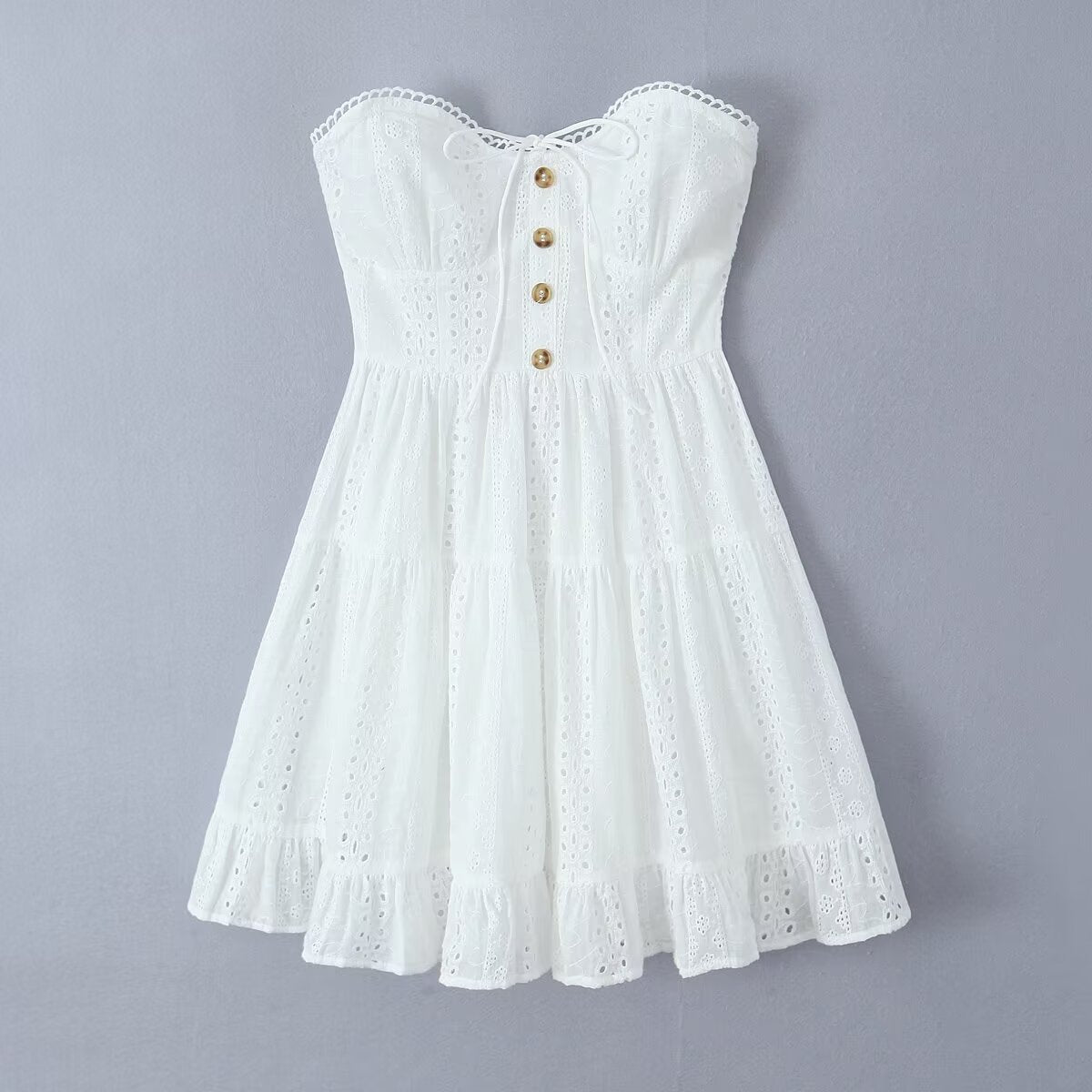 Women Clothing Summer Sexy Slim Fit Backless Lace Edge Chest Wrapped Dress