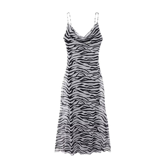 Zebra Sexy Slim Fit Sling Dress