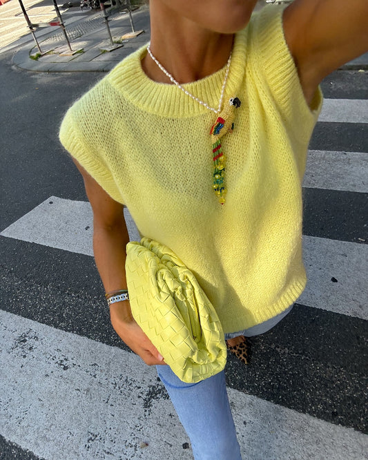 Sunshine Knitted Sweater Top Yellow