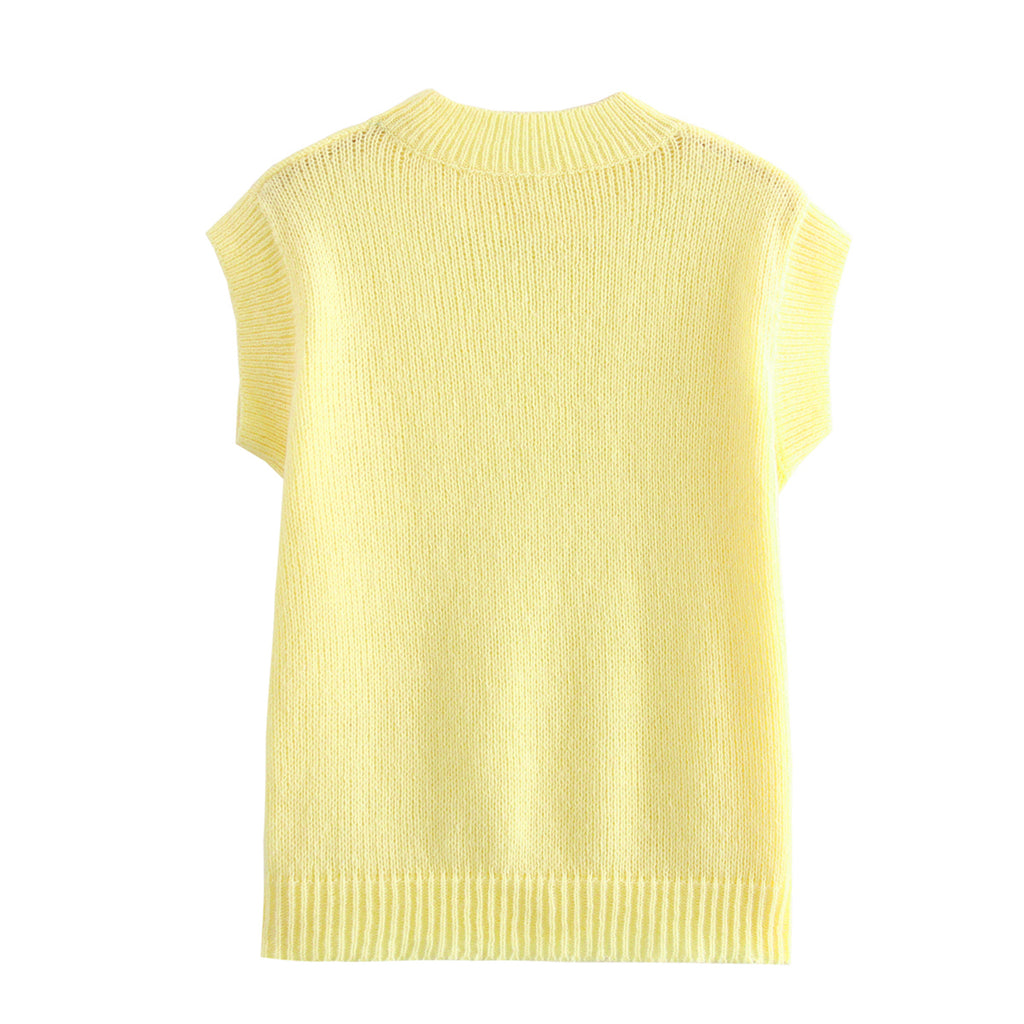 Sunshine Knitted Sweater Top Yellow