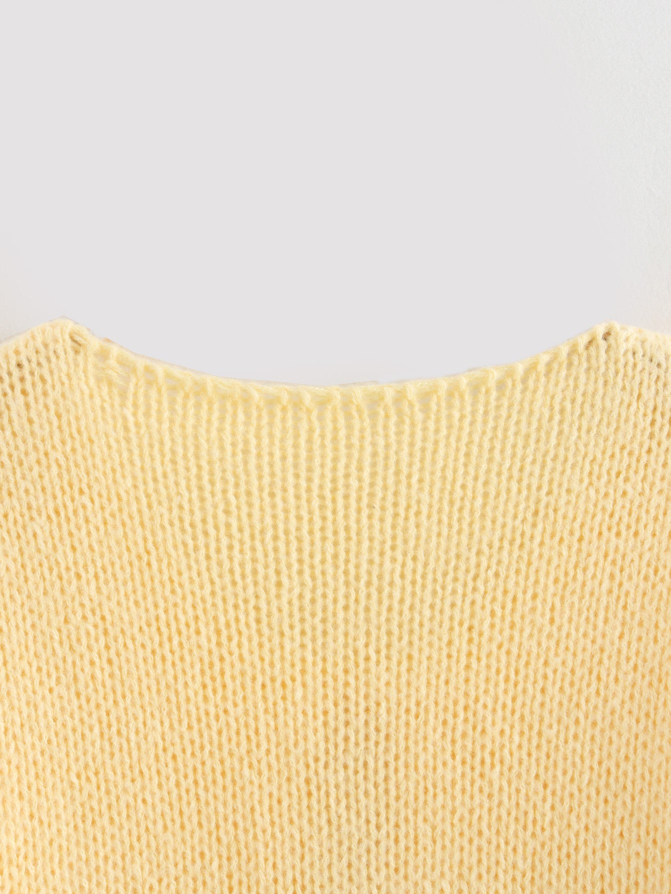 Mimi French Petal Sleeve Loose Sweater Yellow