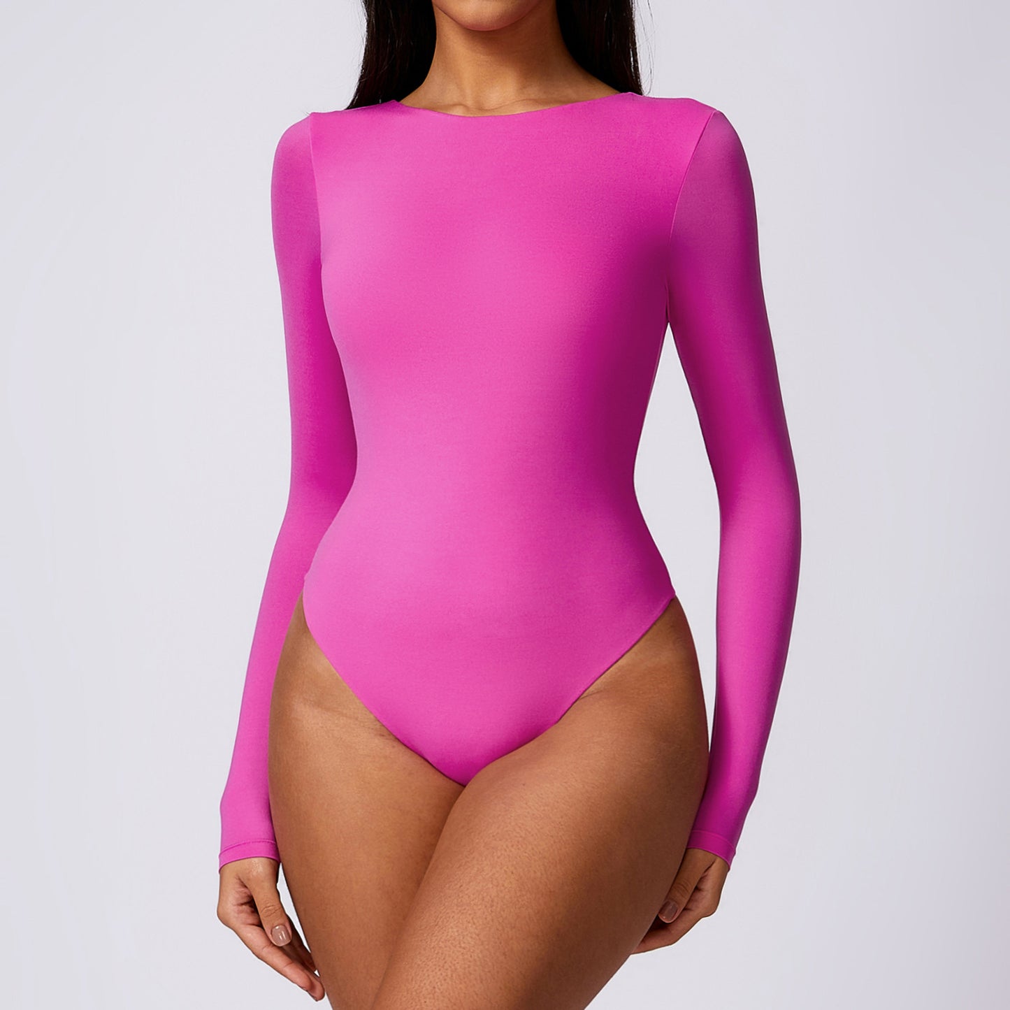 Glaze Base Body Shaping Triangle Bodysuit Long Sleeve Yoga Jumpsuit