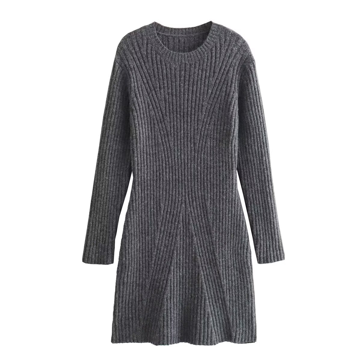 Women Clothing French Thread Knitted Long Sleeve Dress Short Dress