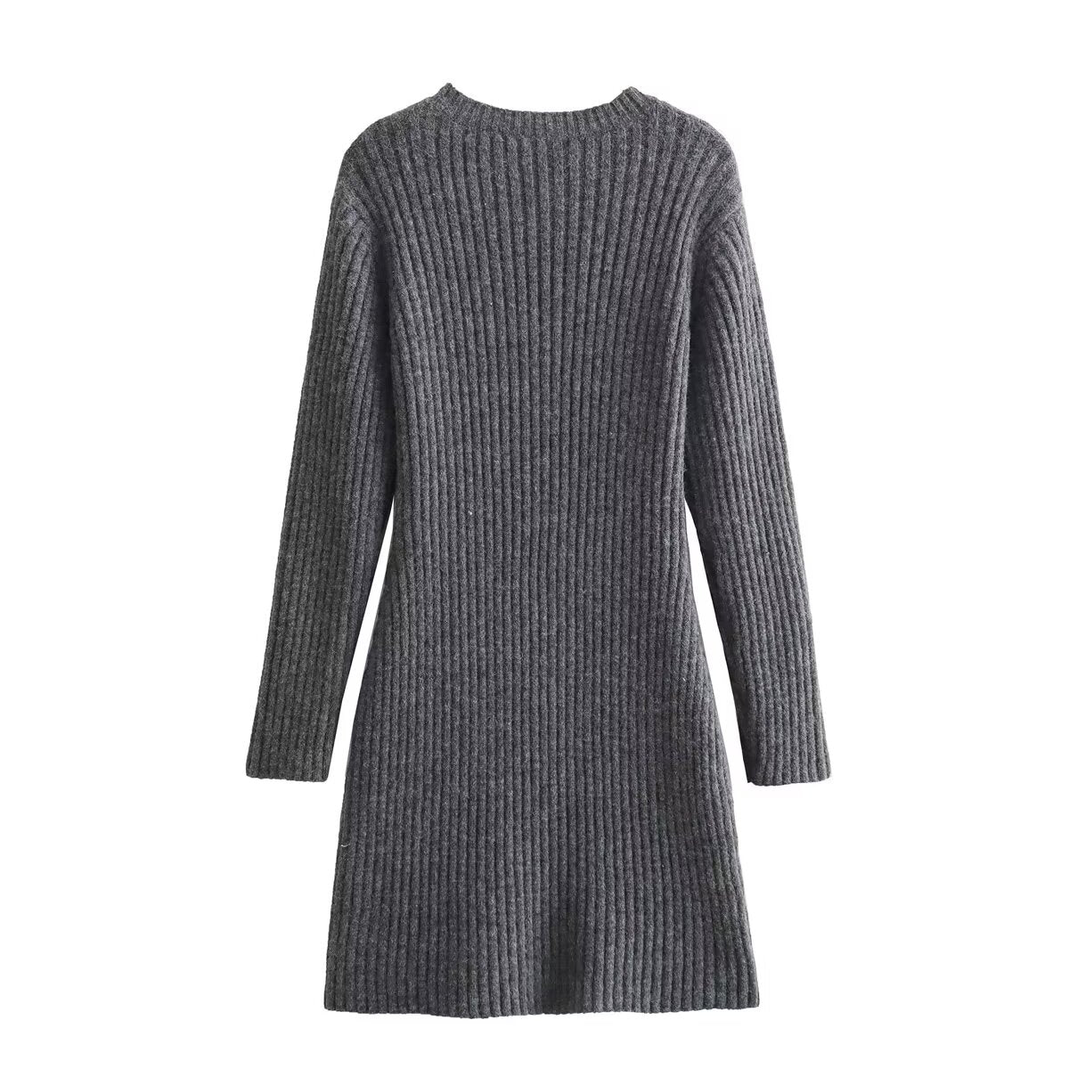 Women Clothing French Thread Knitted Long Sleeve Dress Short Dress