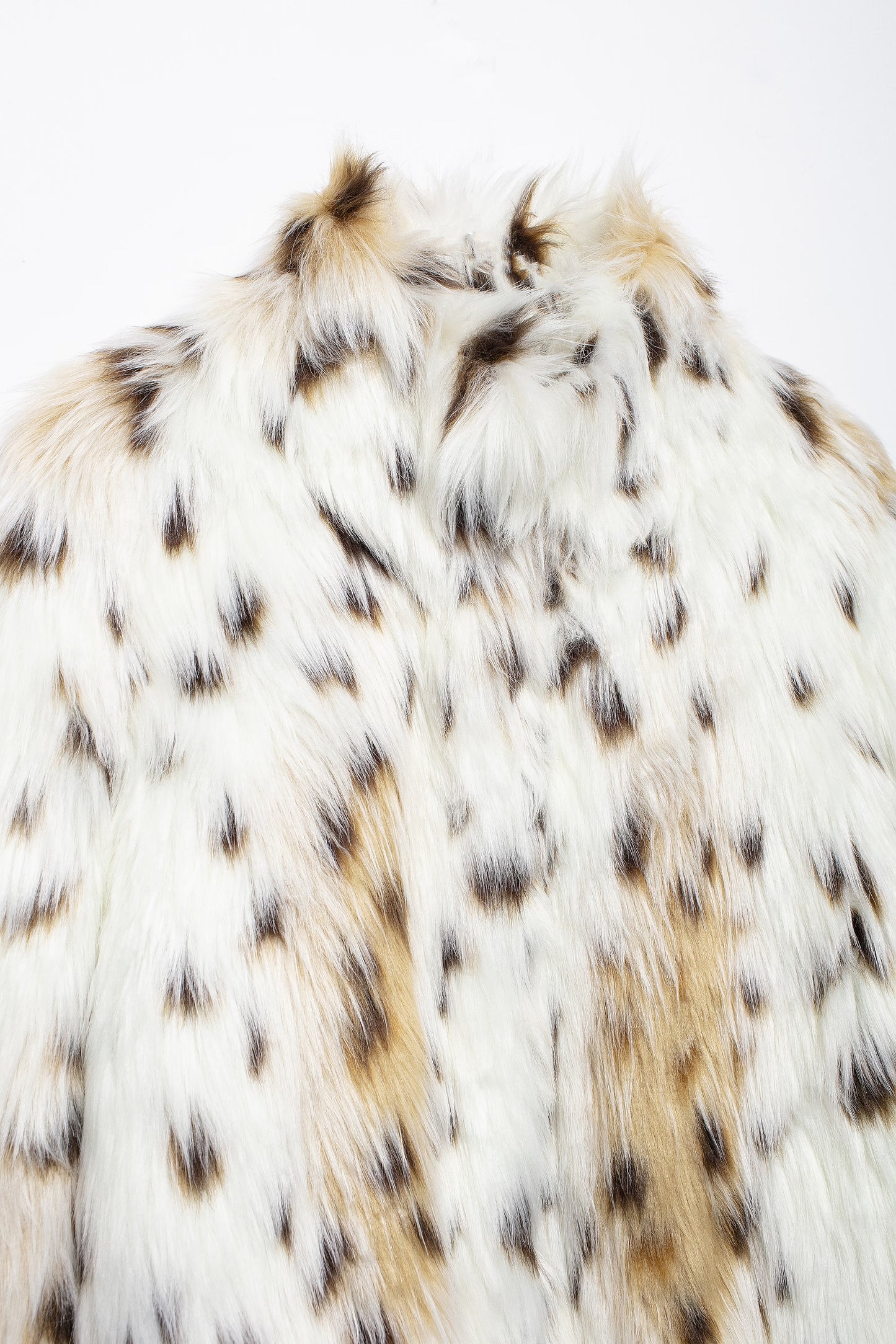 Catty Simple Faux Snow Leopard Fur Effect Coat