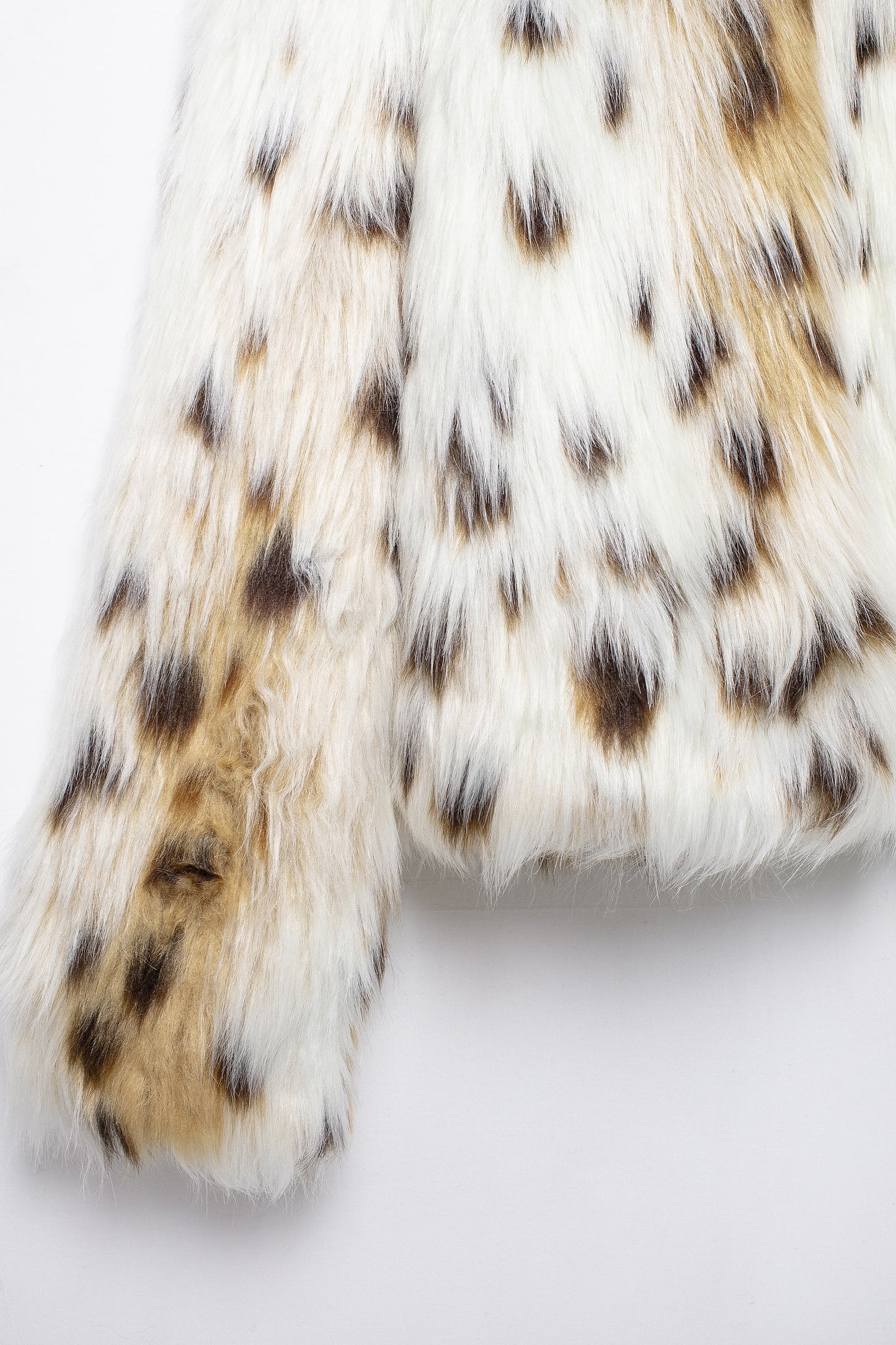 Catty Simple Faux Snow Leopard Fur Effect Coat