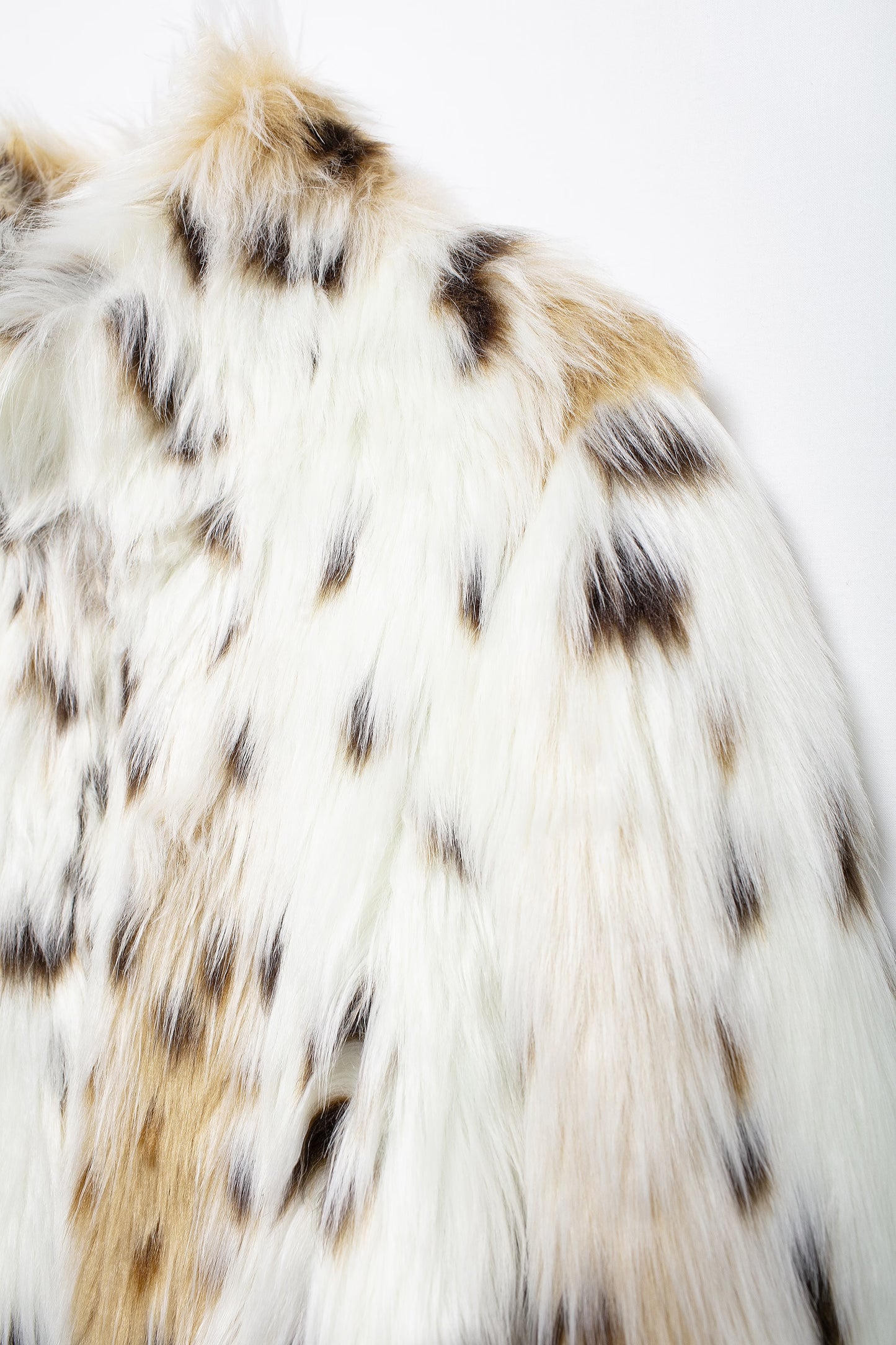 Catty Simple Faux Snow Leopard Fur Effect Coat