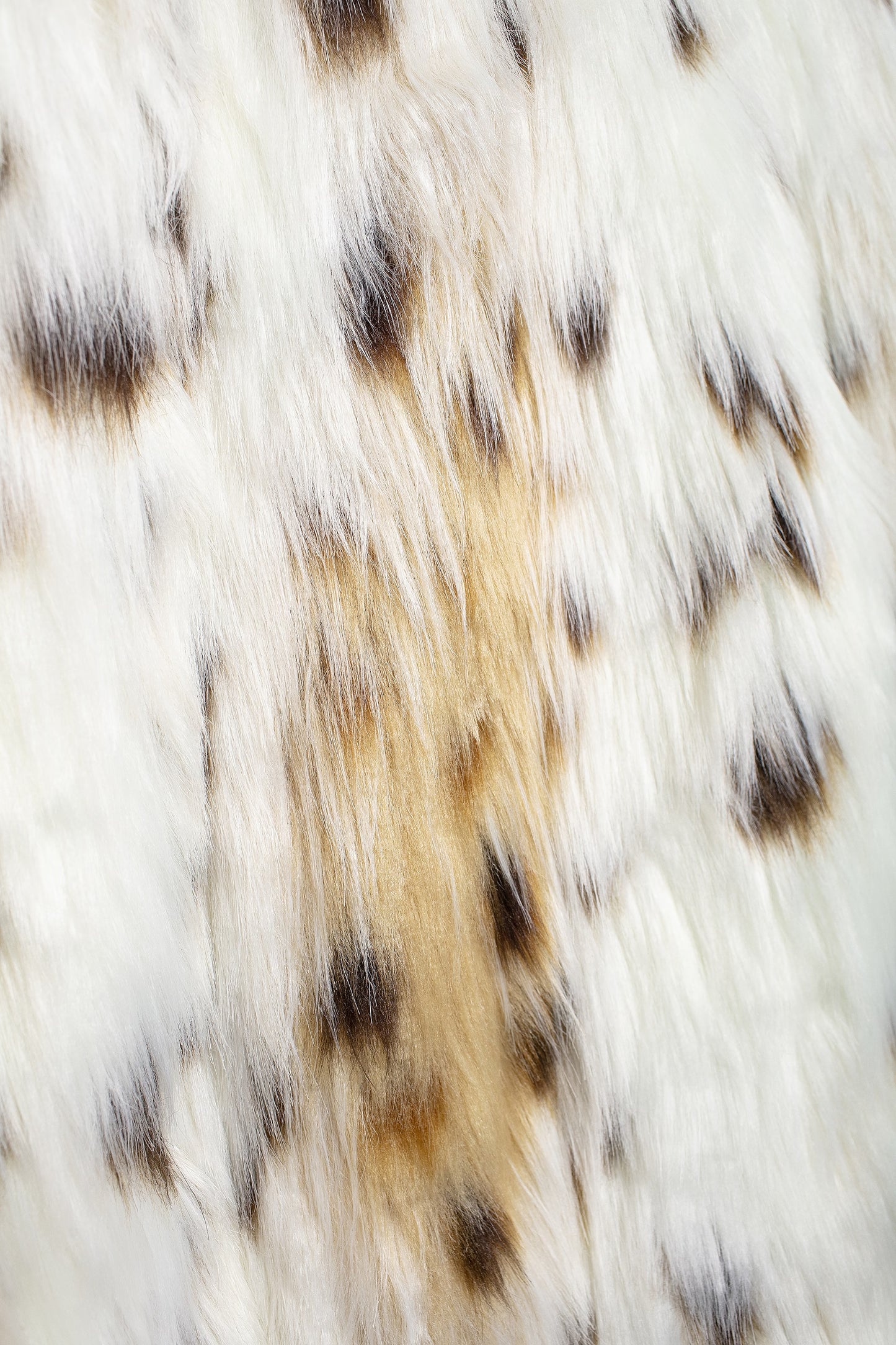 Catty Simple Faux Snow Leopard Fur Effect Coat