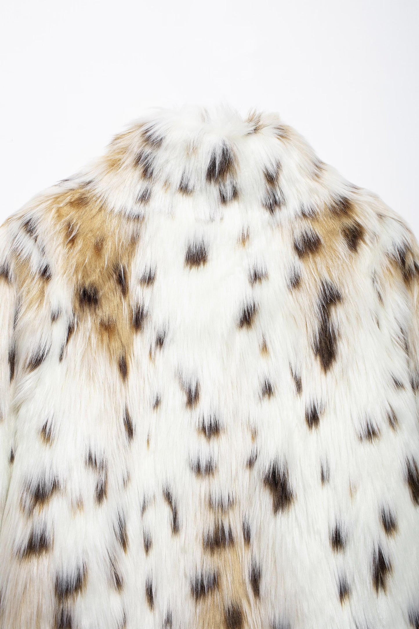 Catty Simple Faux Snow Leopard Fur Effect Coat